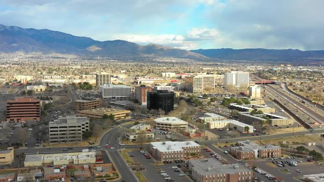 Stock aerial video Downtown Albuquerque New Mexico