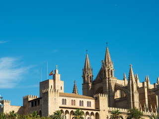 Fototapeta premium The Cathedral of Santa Maria of Palma, more commonly referred to as La Seu, is a Gothic Roman Catholic cathedral located in Palma, Majorca, Spain.