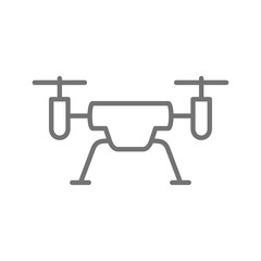 Flying drone line icon.