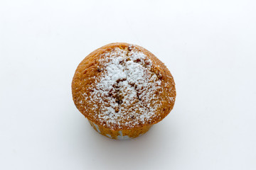 Muffins on a wooden table