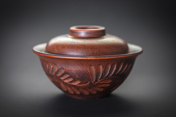 new clay pot closeup