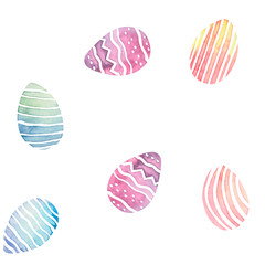 Watercolor seamless pattern with Easter eggs