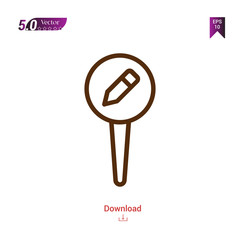 Outline Pin icon. pin icon vector isolated on white background. man-footwear. Graphic design, mobile application,professions icons 2019 year, user interface. Editable stroke. EPS10 format