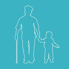 Adult goes with child holding hand