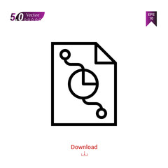 Outline pie-chart marketing icon isolated on white background. Popular icons for 2019 year. symbols-set. Graphic design, mobile application, logo, user interface. EPS 10 format vector