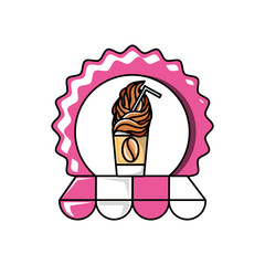 seal with milkshake of coffee and parasol