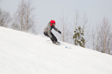 skier on a slope
