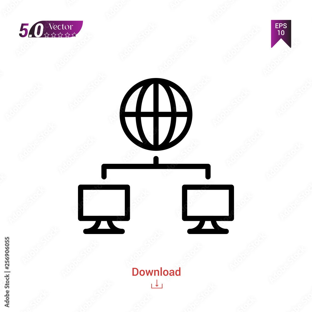 Poster outline networking icon. networking icon vector isolated on white background.marketing . graphic des