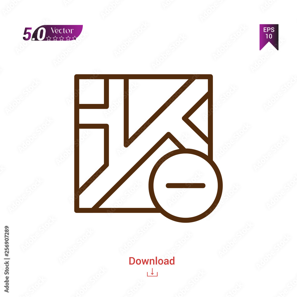 Poster Outline MAP icon. map icon vector isolated on white background. man-footwear. Graphic design, mobile application,professions icons 2019 year, user interface. Editable stroke. EPS10 format