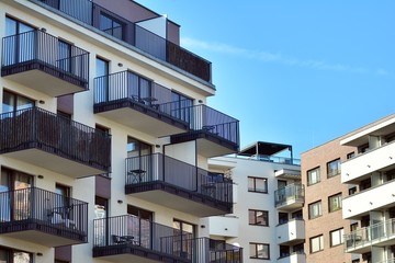 Contemporary residential building exterior in the daylight