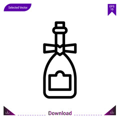 champagne gift vector icon. Best modern, simple, isolated,Gift, flat icon for website design or mobile applications, UI / UX design vector format