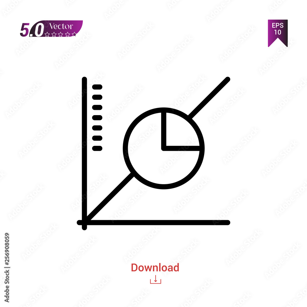 Poster outline line-graph icon vector isolated on white background.marketing . graphic design, mobile appli
