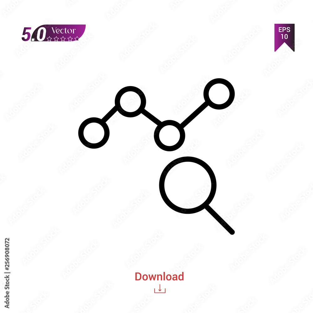 Poster outline line-chart marketing icon vector isolated on white background.marketing . graphic design, mo