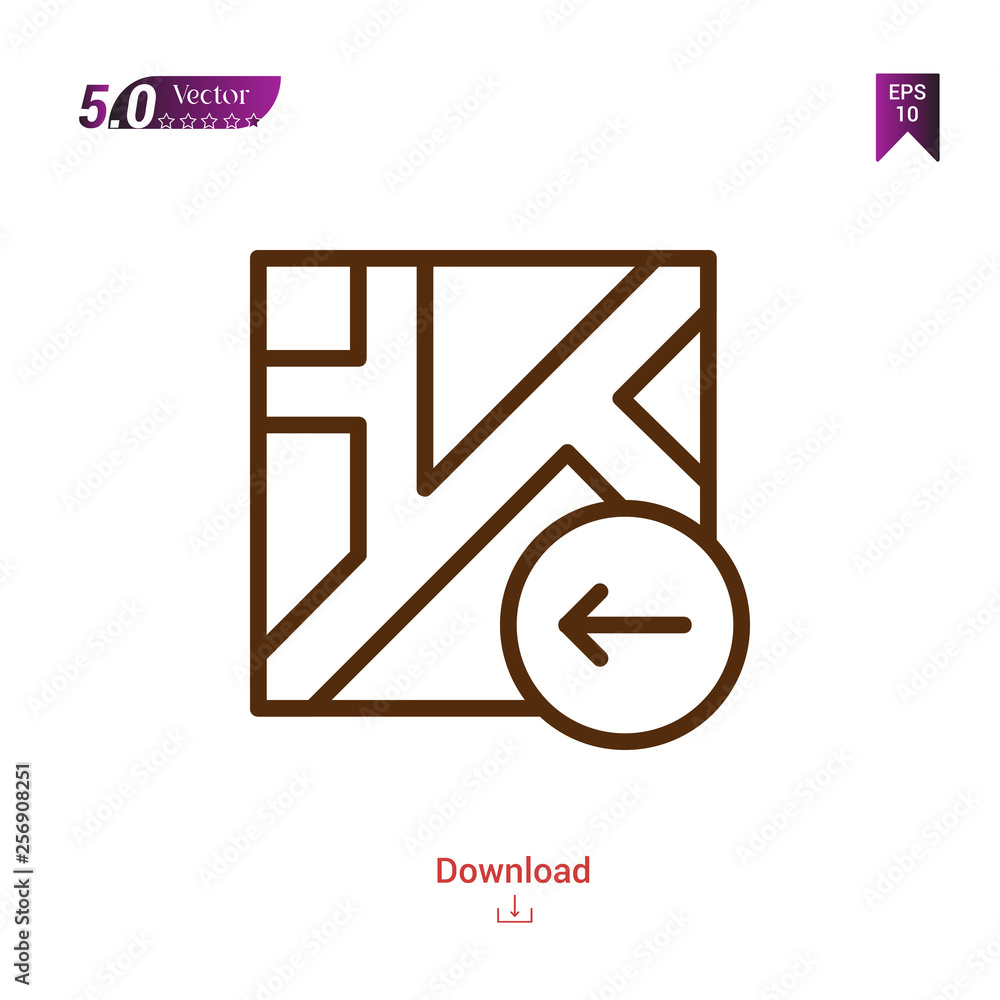 Poster outline map icon. map icon vector isolated on white background. man-footwear. graphic design, mobile