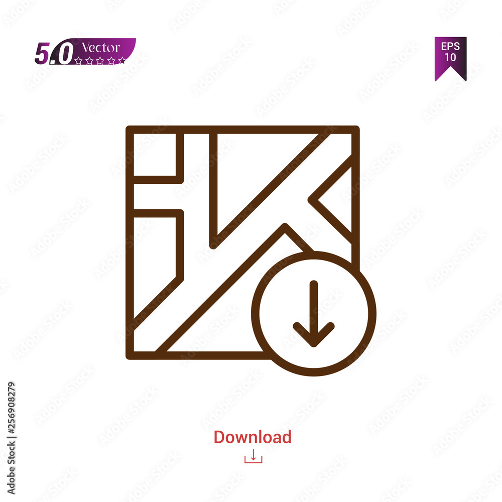 Poster outline map icon. map icon vector isolated on white background. man-footwear. graphic design, mobile