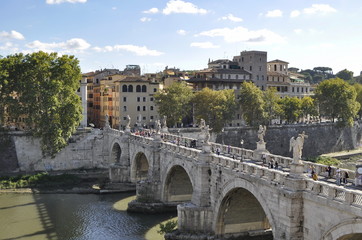 Fototapeta na wymiar Bridge in Rome, Italy