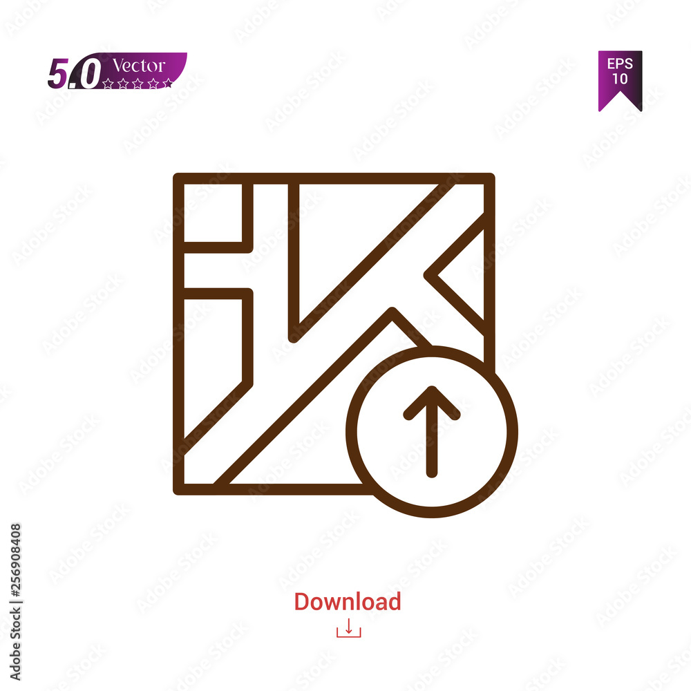 Poster outline map icon. map icon vector isolated on white background. man-footwear. graphic design, mobile
