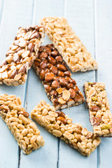 Sweet nut bars with honey.