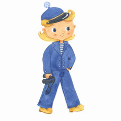 Captain with binoculars