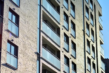 Contemporary residential building exterior in the daylight