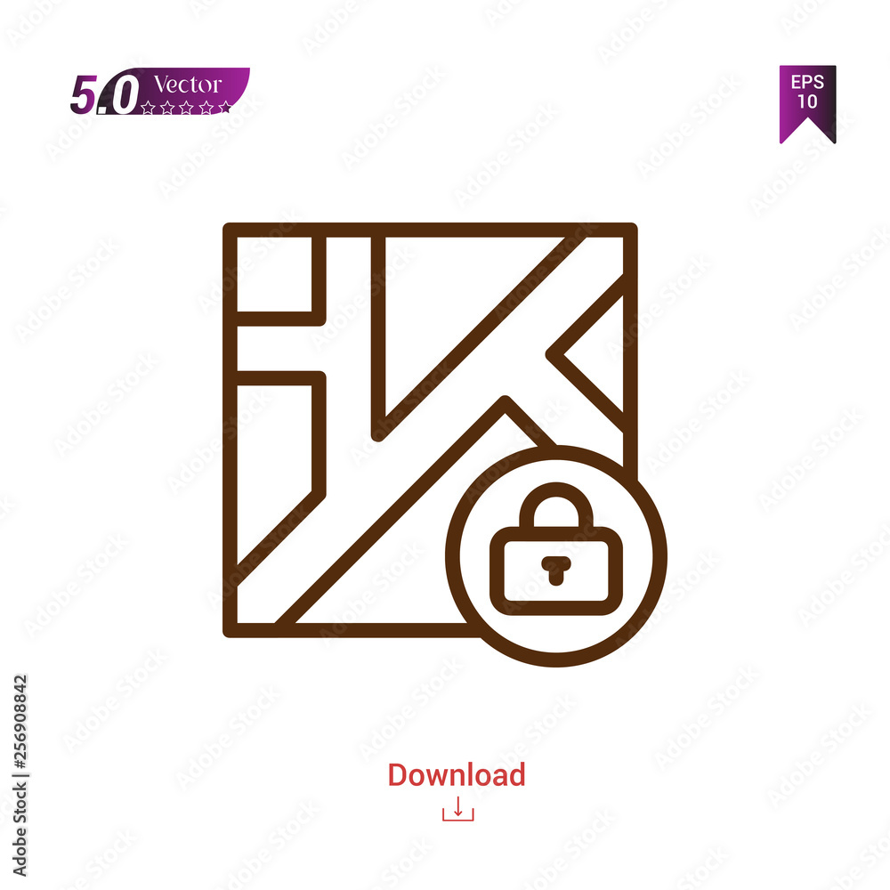 Poster outline map icon. map icon vector isolated on white background. man-footwear. graphic design, mobile