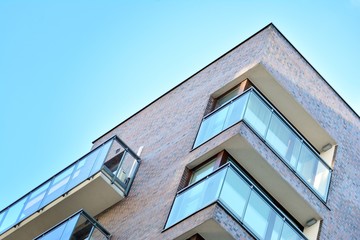 Contemporary residential building exterior in the daylight