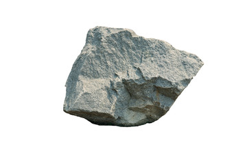Granite Stone, Fragment of granite on ground isolated on white background