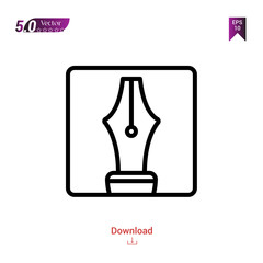 ink-pen painting isolated on white background. painting-and-illustration icons. Graphic design, mobile application,professions icons 2019 year, user interface. Editable stroke. EPS10 format