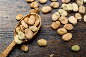 beans on a wooden table