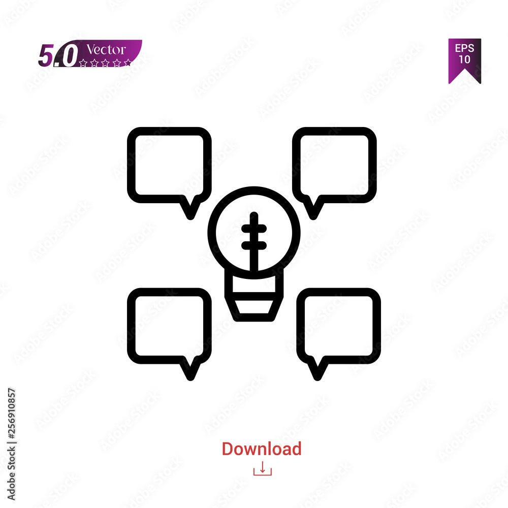 Poster outline idea icon. idea icon vector isolated on white background.marketing . graphic design, mobile 