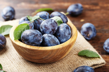 fresh plum place for text