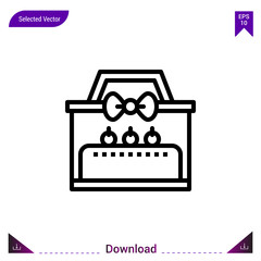 cake gift vector icon. Best modern, simple, isolated,Gift, flat icon for website design or mobile applications, UI / UX design vector format
