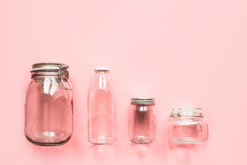 Set of jars for zero waste storage and shopping.