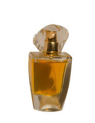 Beautiful glass bottle with perfume.