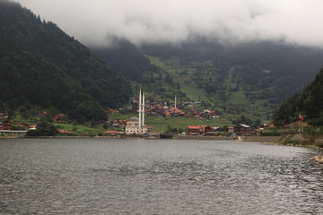 Beautiful lake view. Uzungol is one of the most touristic places in Trabzon Turkey.