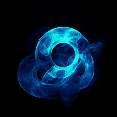 Blue power swirls, abstract fractal background