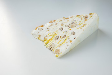 nougat or torrone  against white background