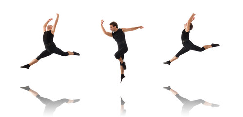 Young dancer isolated on the white