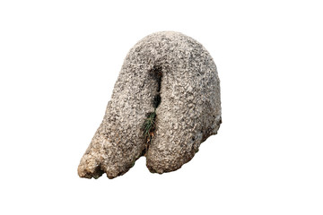 Calcite stone : is a carbonate mineral and the most stable polymorph of calcium carbonate isolated on white background