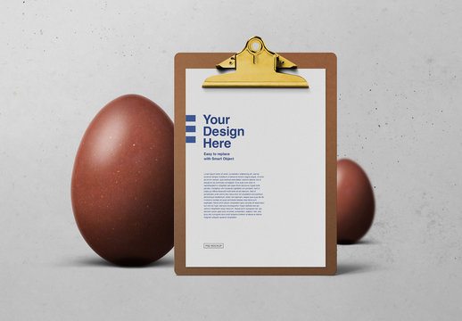 Easter Eggs and Clipboard Mockup