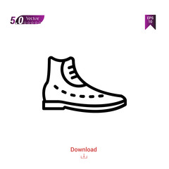 Outline BOOT icon. boot icon vector isolated on white background. man-footwear. Graphic design, mobile application,professions icons 2019 year, user interface. Editable stroke. EPS10 format