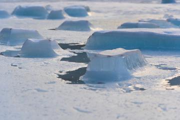 Fototapeta na wymiar Frozen Lake Melting