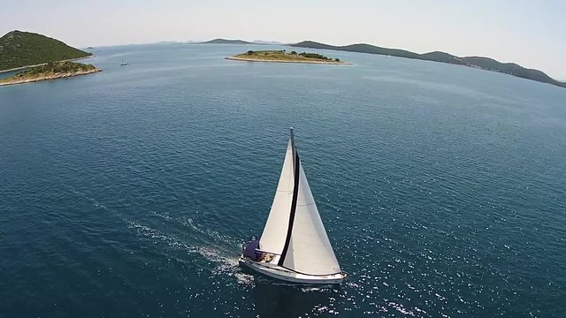 Sailing boats on open sea