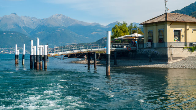 Anlegestelle f&uuml;r Schiffe und Boote, in Dervio, am Comer See