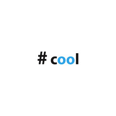 Hashtag cool. Simple inscription for print, label, emblem, T-shirt print graphics, posters, paperwork and promotional products.Digital language.Vector illustration.
