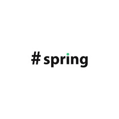  Hashtag spring. The inscription for printing on banners, clothing, paper, postcards, bags, and other items. Vector illustration.