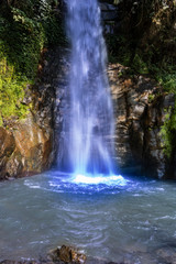 Fototapeta na wymiar Beauty of water falls at Banjakhri in gangtok