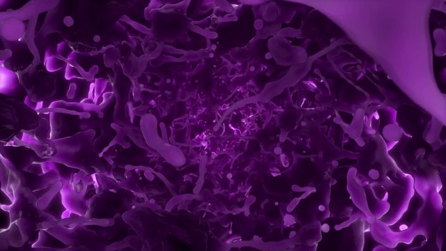 Colorful tunnel slime flow simulation with alpha channel, ProRes 4444 Codec