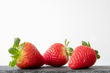 strawberries on white background
