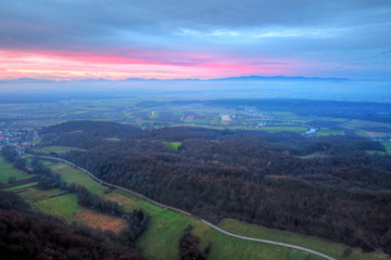 Countryside in the late evening